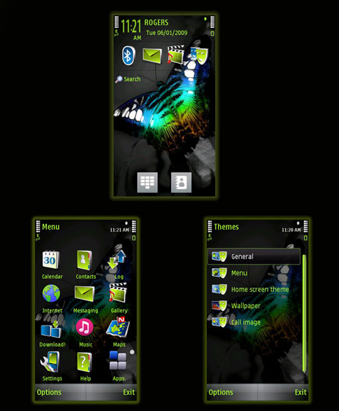 nokia 5530 schémata, motivy, themes